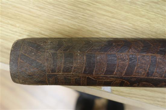 A paperwork didgeridoo